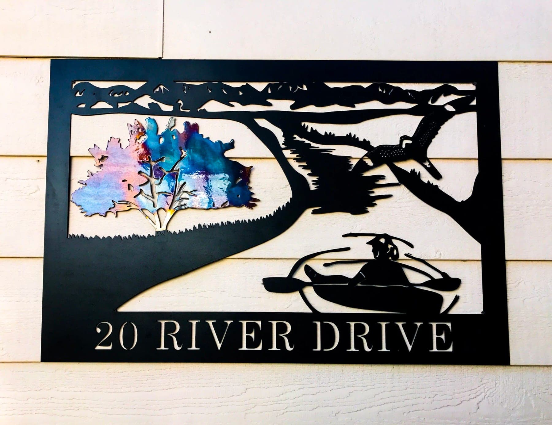Address sign, front door